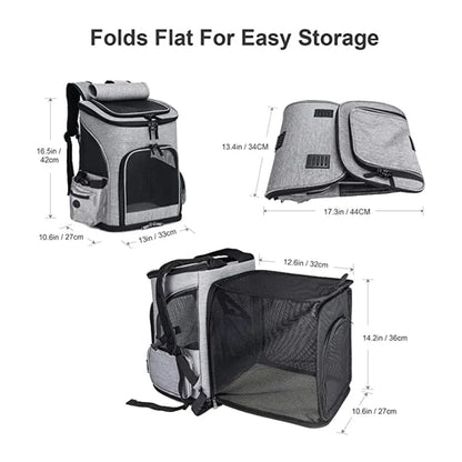 Portable Expandable Pet Backpack for Cats and Dogs