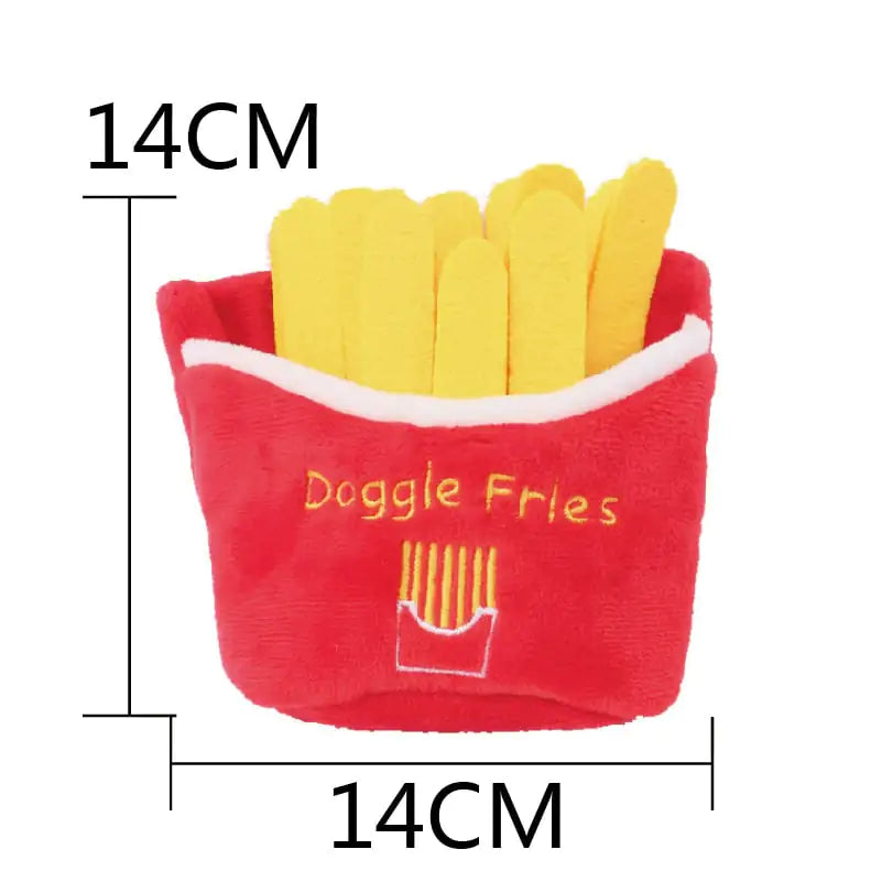 Cute Burger Fruit Dog Toy with Voice Feature