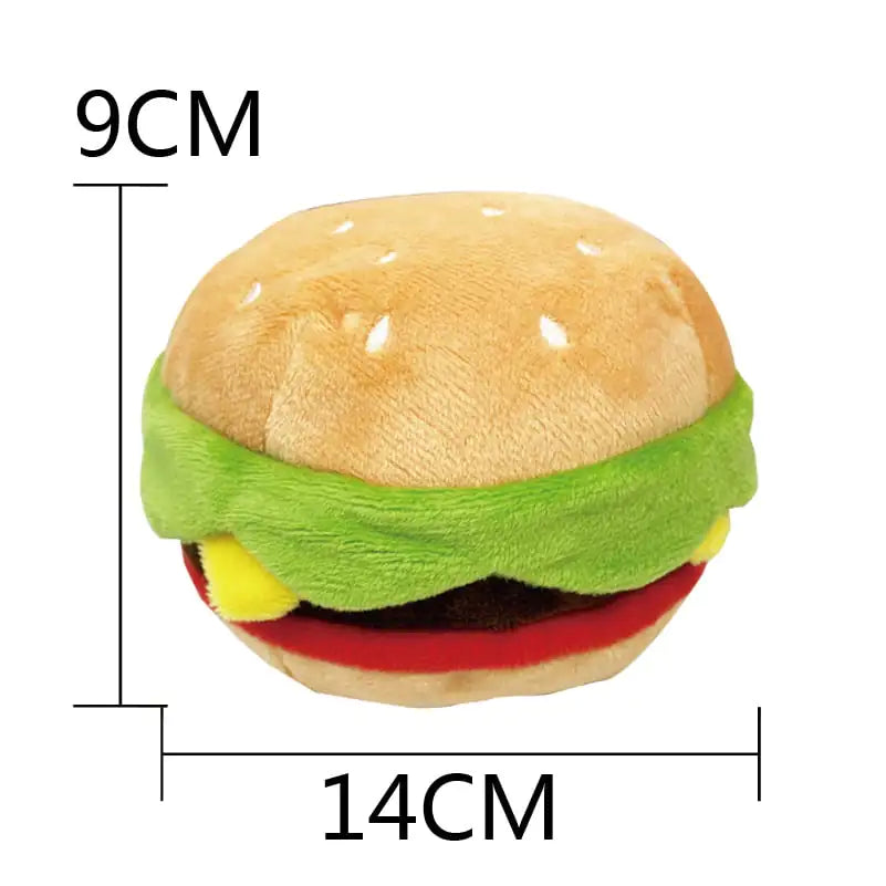 Cute Burger Fruit Dog Toy with Voice Feature