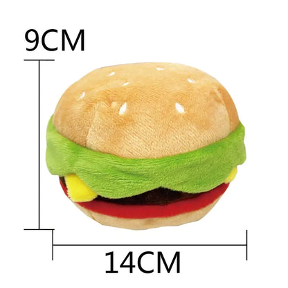Cute Burger Fruit Dog Toy with Voice Feature
